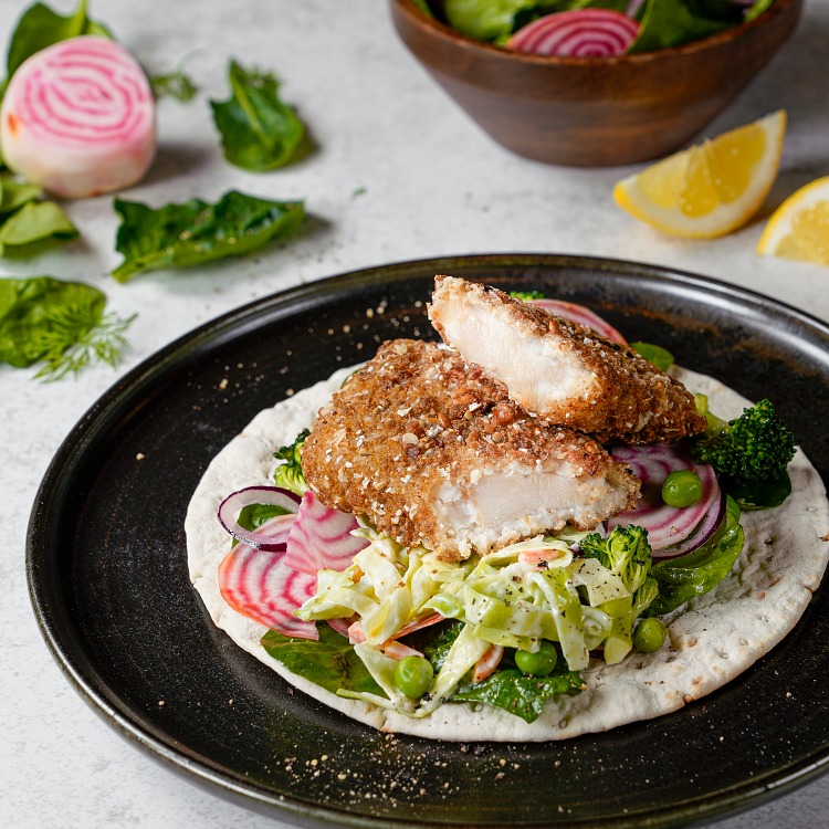 Sprödbakad fisk med panering på råg och havre 125g