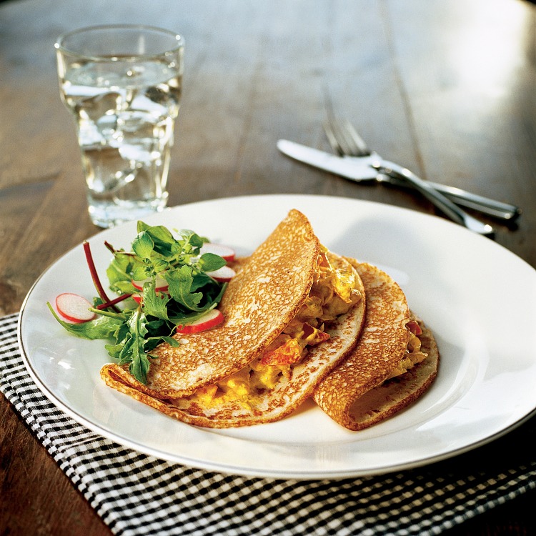 Dubbelvikt crêpespannkaka