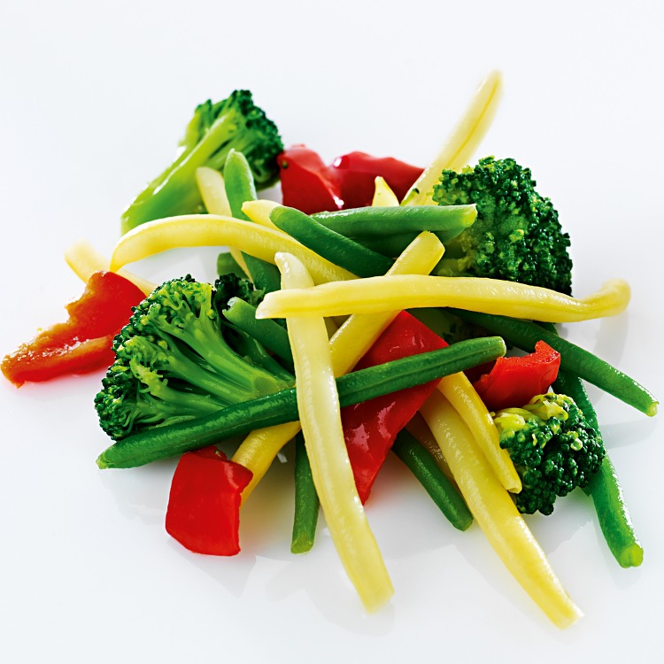 Grönsaksmix med vaxbönor broccoli och paprika