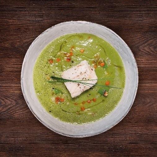 Hokifilé med tryffeldoftande sparrissoppa