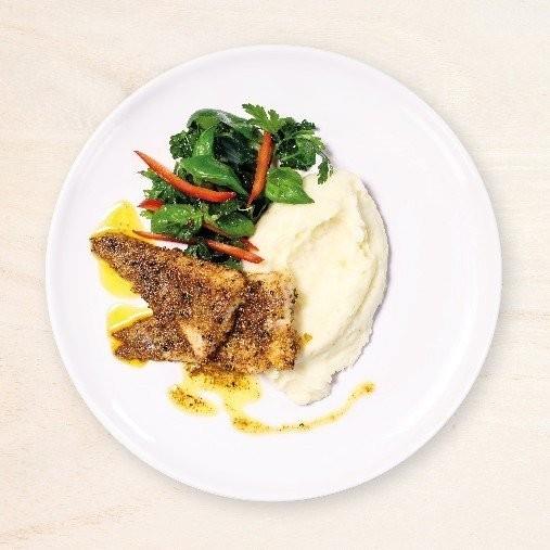 Kryddfisk med blomkålsmos