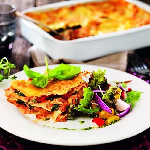 Italiensk vegetarisk lasagne med Veggie färs