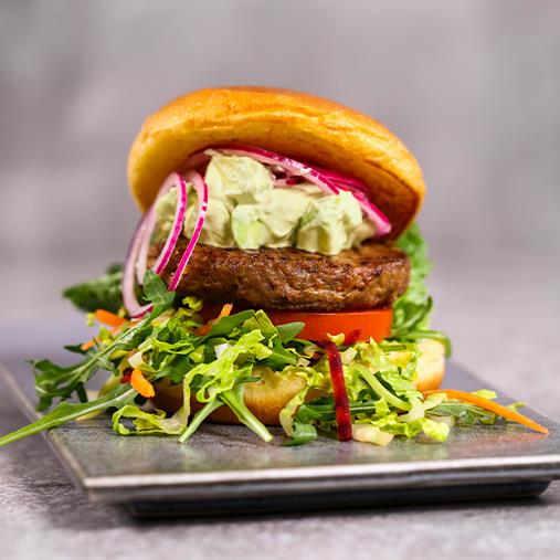 Pease burgare med avokadoröra