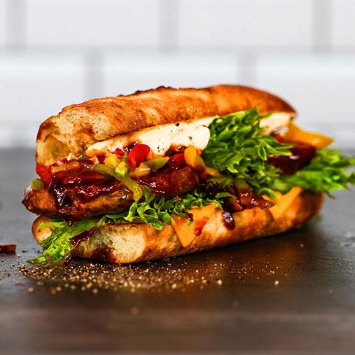 Pease burgare med chili och BBQ