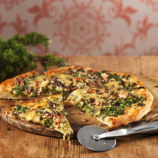 Pizza med grönkål