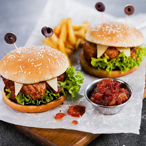 Pease bullar i hamburgarbröd