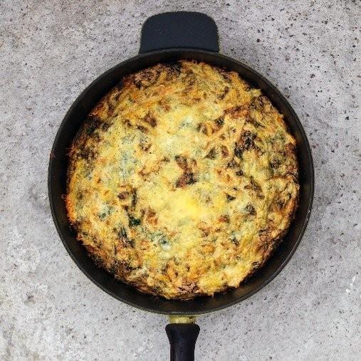 Suffléomelett med spenat