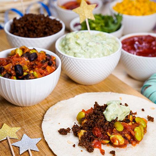 Tacos med Pease färs och avokadocrème